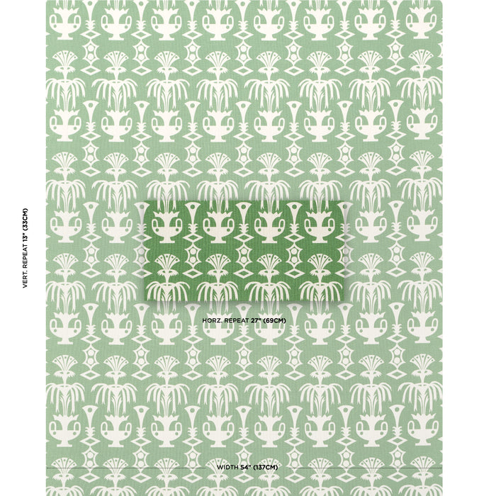 Schumacher Fountain Grass Green Fabric Sample 181500