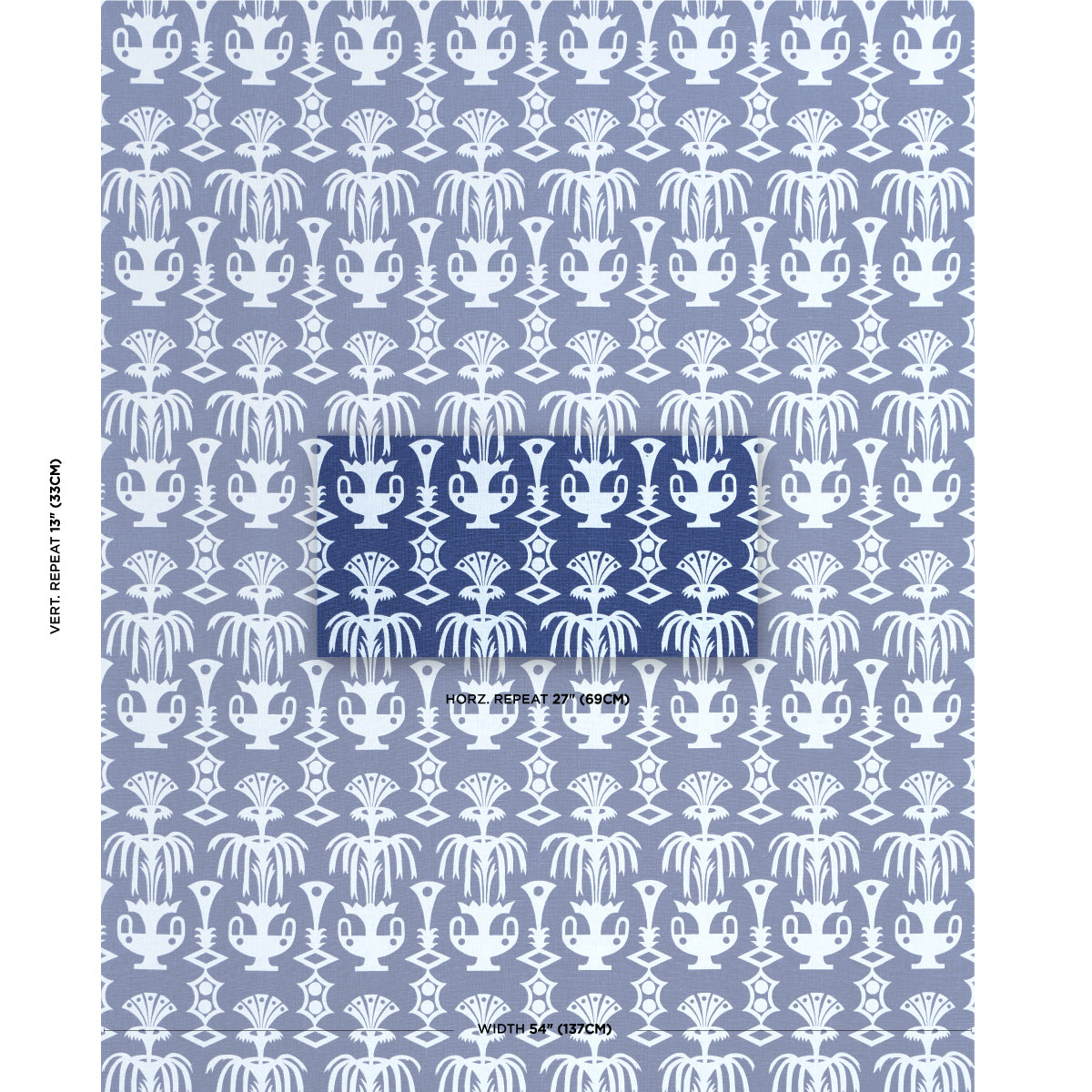 Schumacher Fountain Grass Blues Fabric 181501