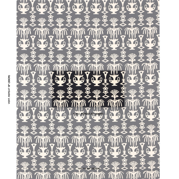 Schumacher Fountain Grass Black Fabric Sample 181502