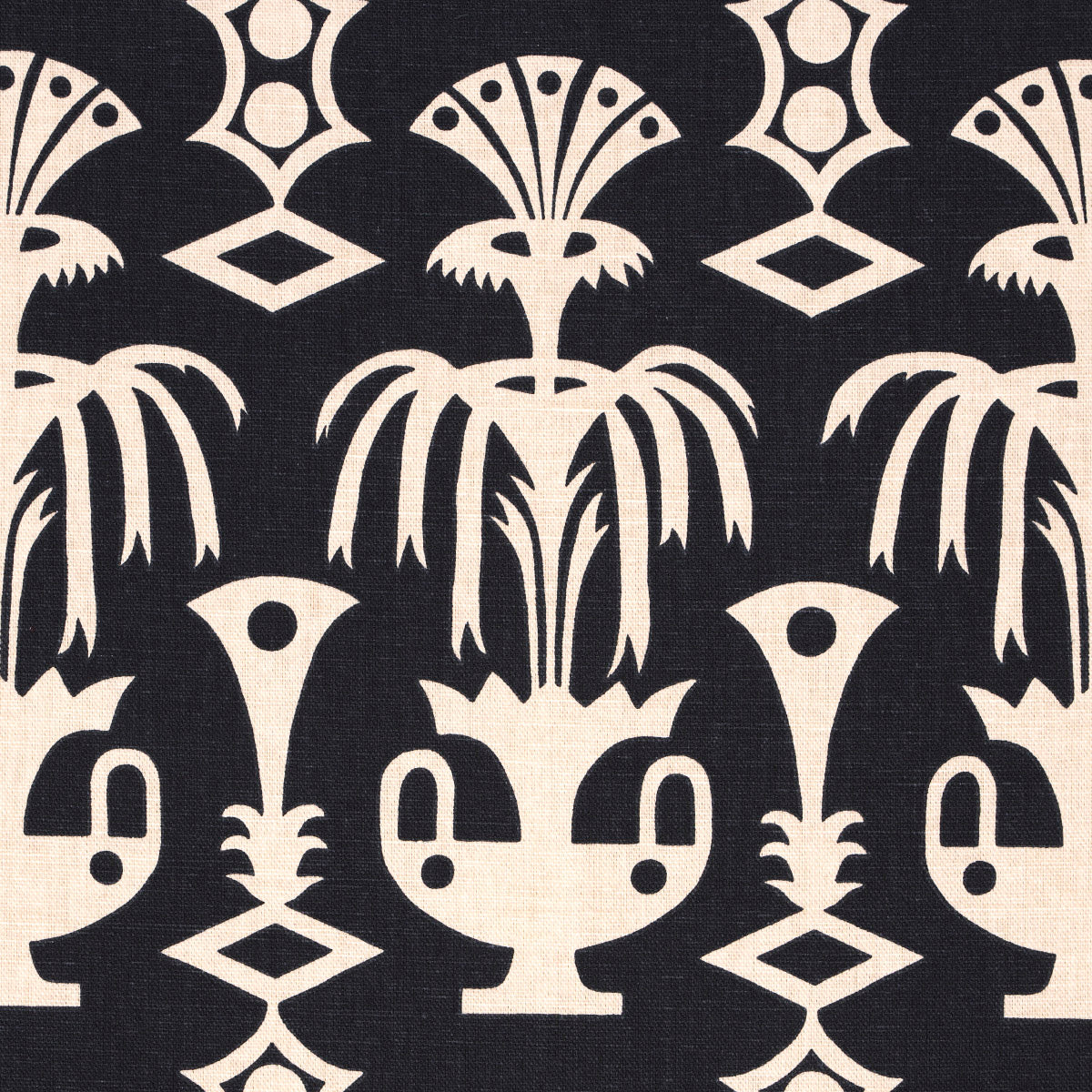 Schumacher Fountain Grass Black Fabric Sample 181502