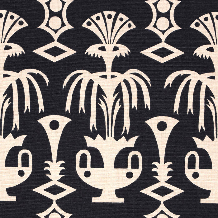 Schumacher Fountain Grass Black Fabric Sample 181502