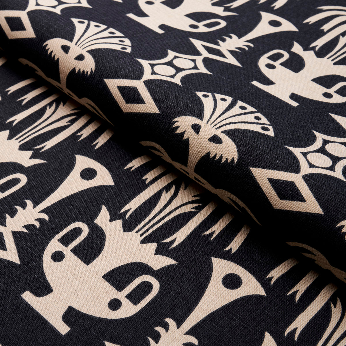 Schumacher Fountain Grass Black Fabric Sample 181502