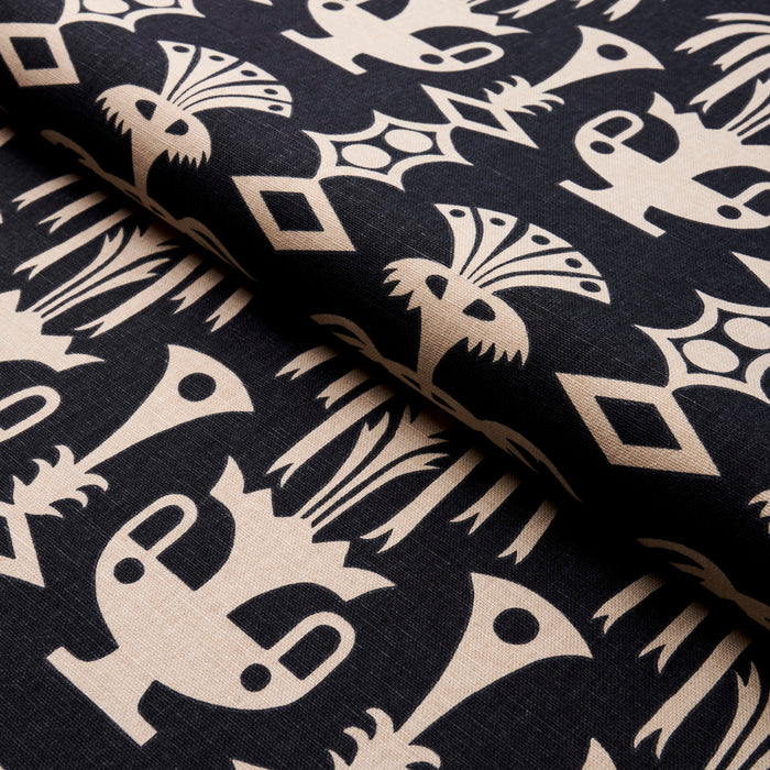 Schumacher Fountain Grass Black Fabric Sample 181502