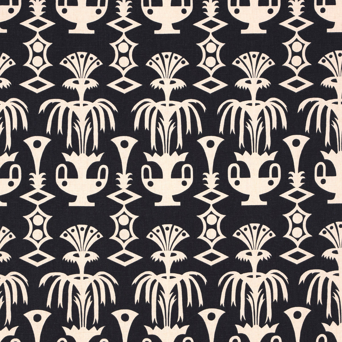 Schumacher Fountain Grass Black Fabric 181502