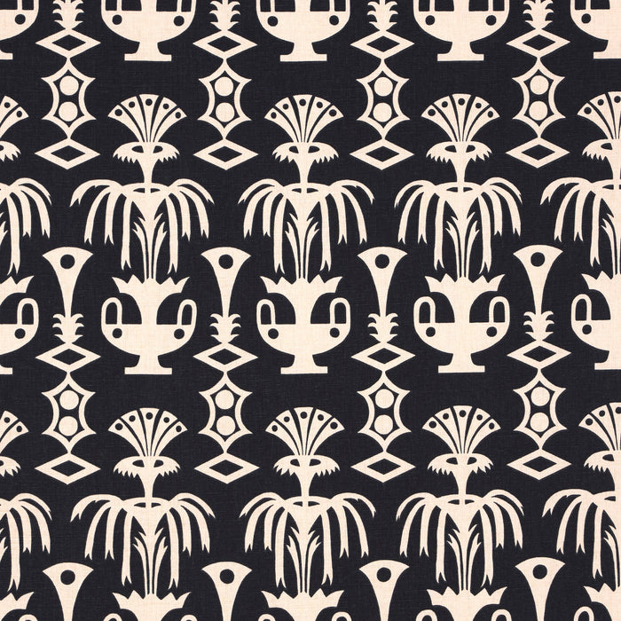 Schumacher Fountain Grass Black Fabric Sample 181502