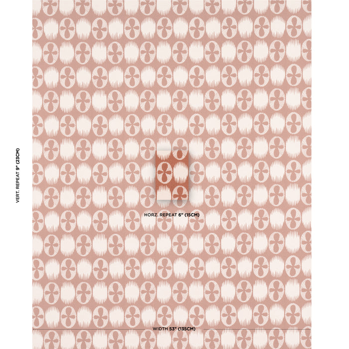 Schumacher Lunaria Blush On Terracotta Fabric Sample 181511