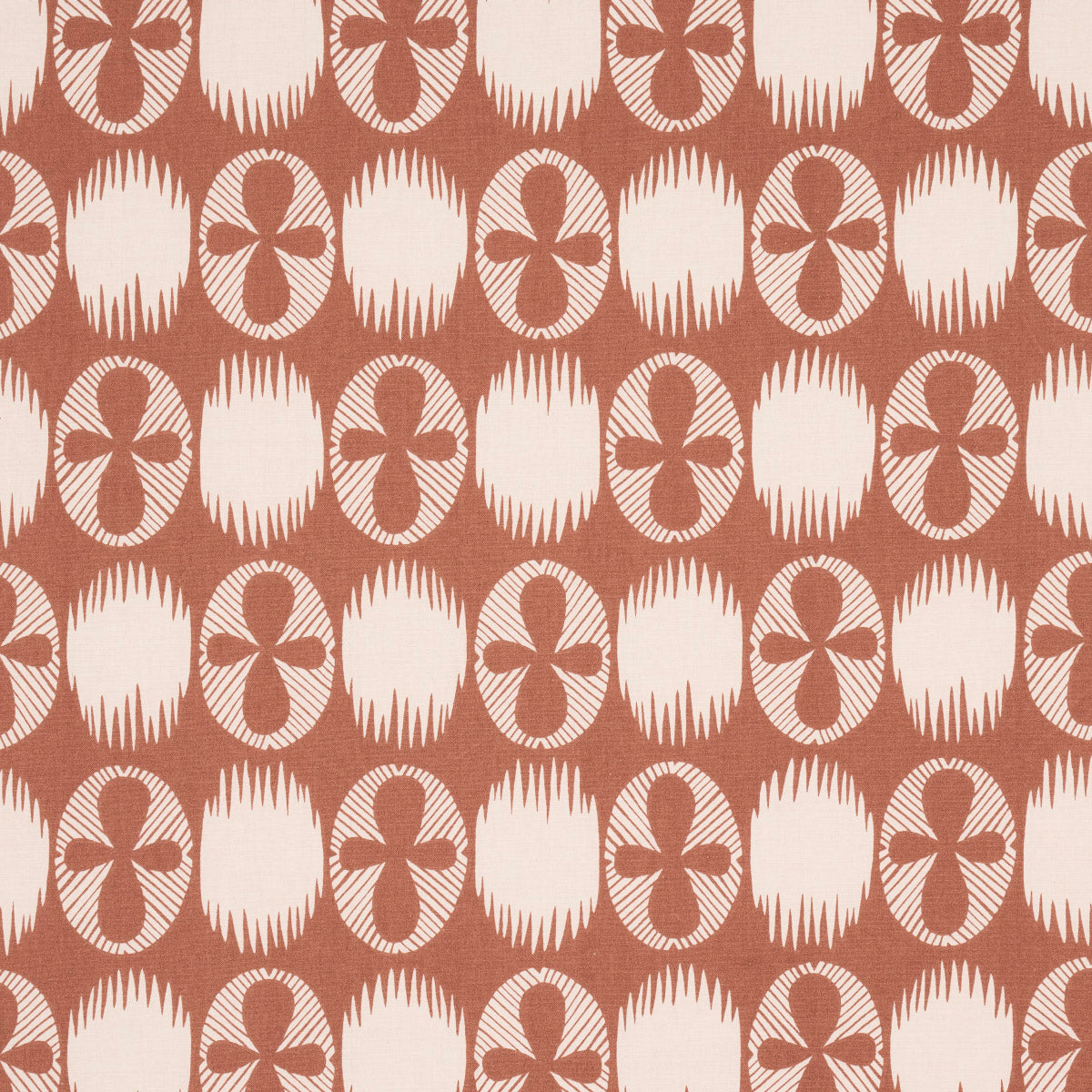 Schumacher Lunaria Blush On Terracotta Fabric Sample 181511