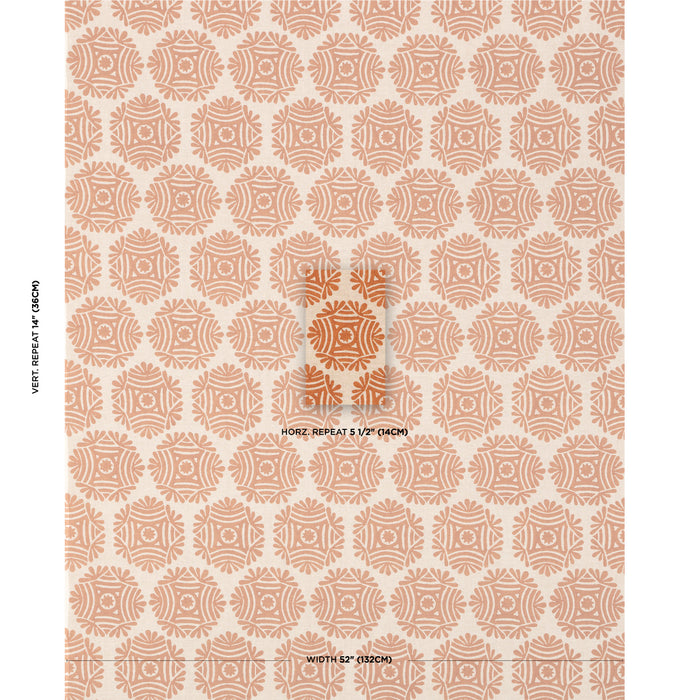 Schumacher Gilded Star Block Print Cinnamon Fabric 181540