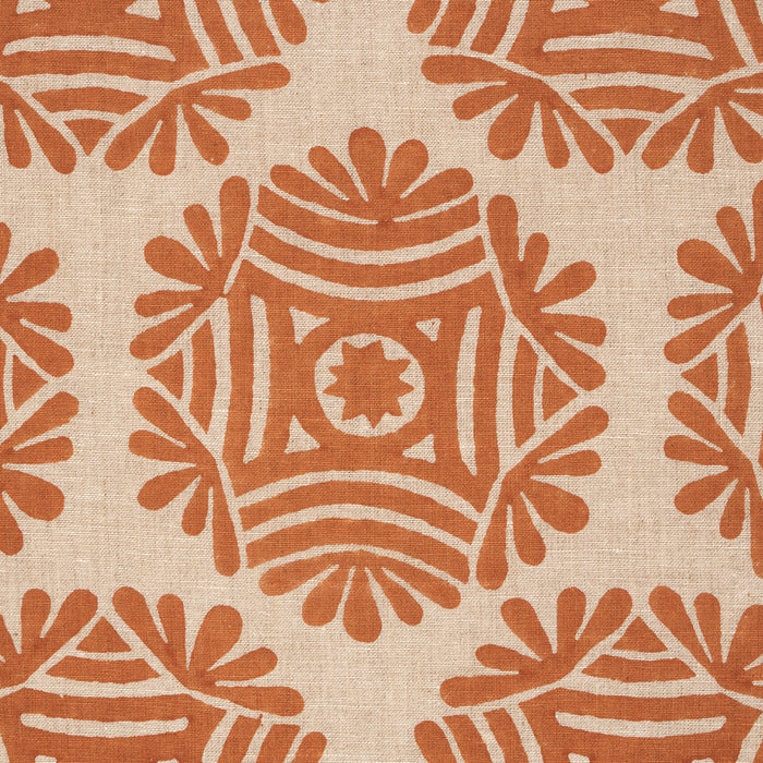 Schumacher Gilded Star Block Print Cinnamon Fabric 181540