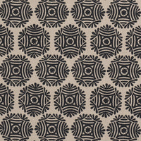 Schumacher Gilded Star Hand Block Black Fabric 181543