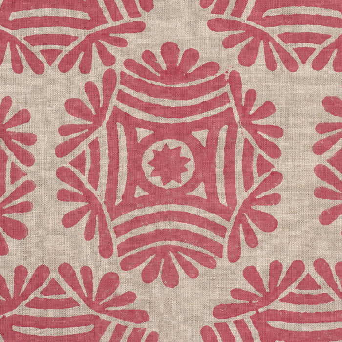 Schumacher Gilded Star Hand Block Red Fabric 181544
