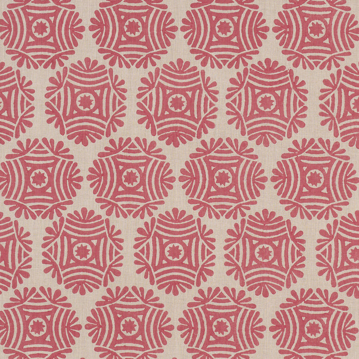Schumacher Gilded Star Hand Block Red Fabric 181544