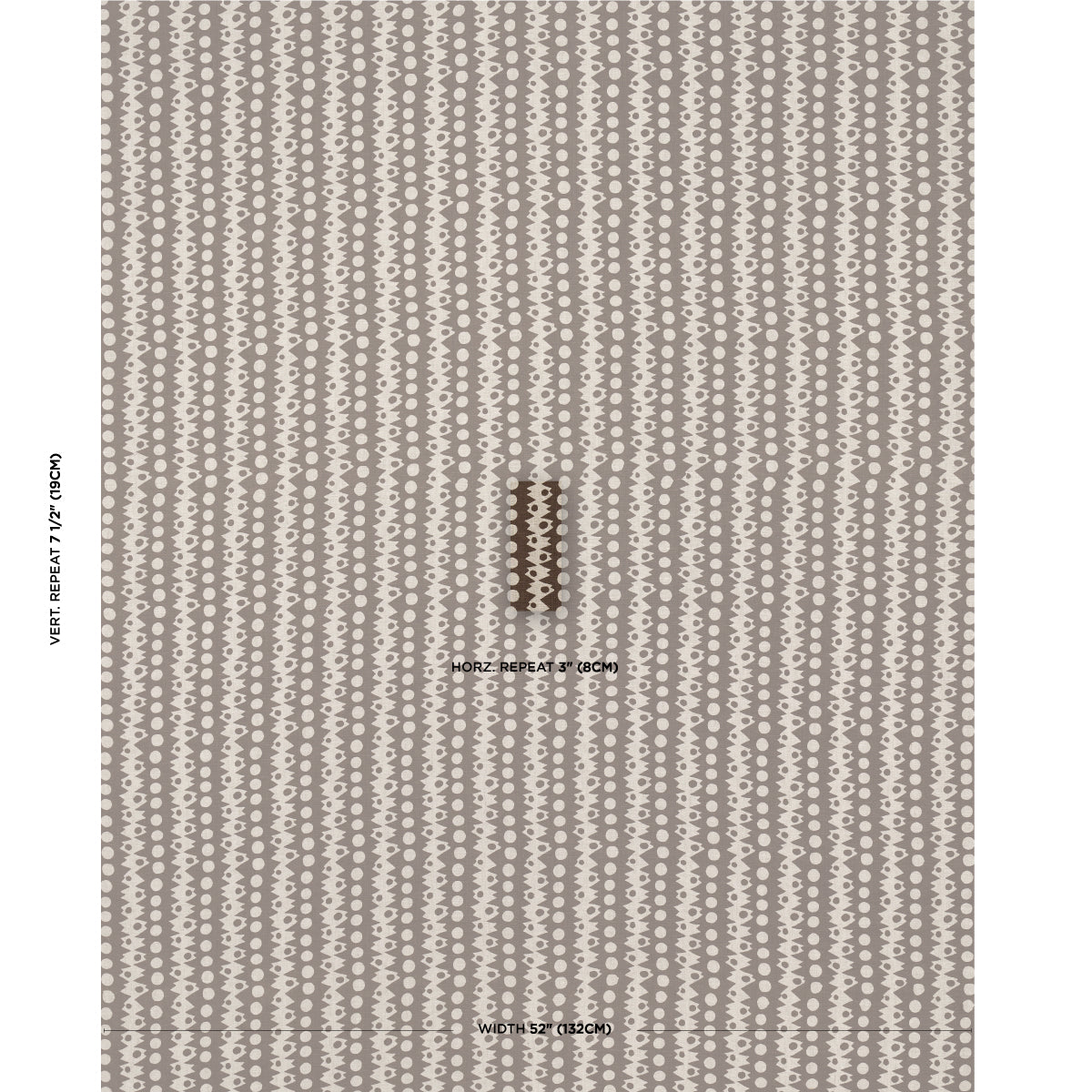 Schumacher Trickledown Brown On Natural Fabric 181553