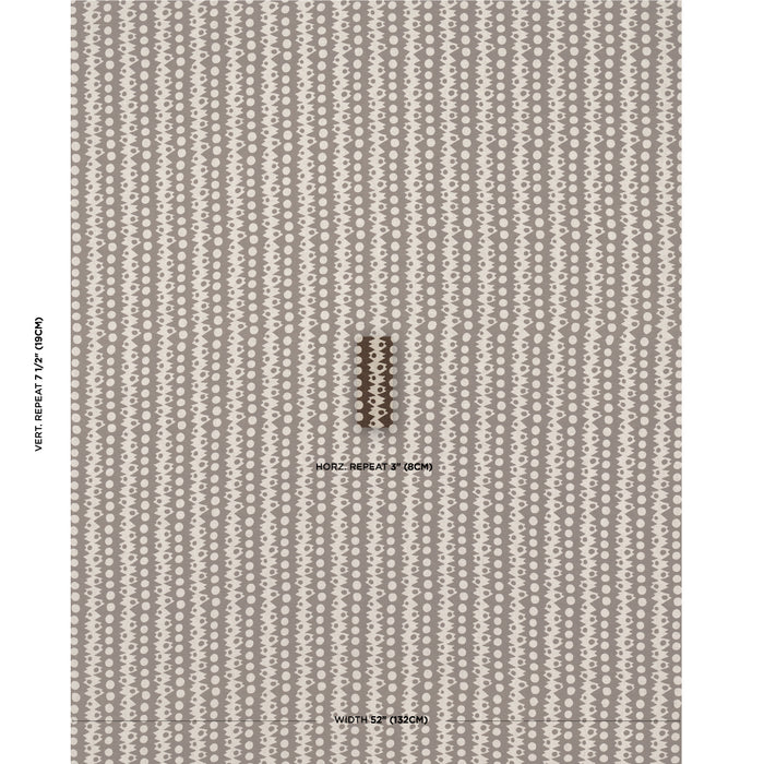Schumacher Trickledown Brown On Natural Fabric 181553