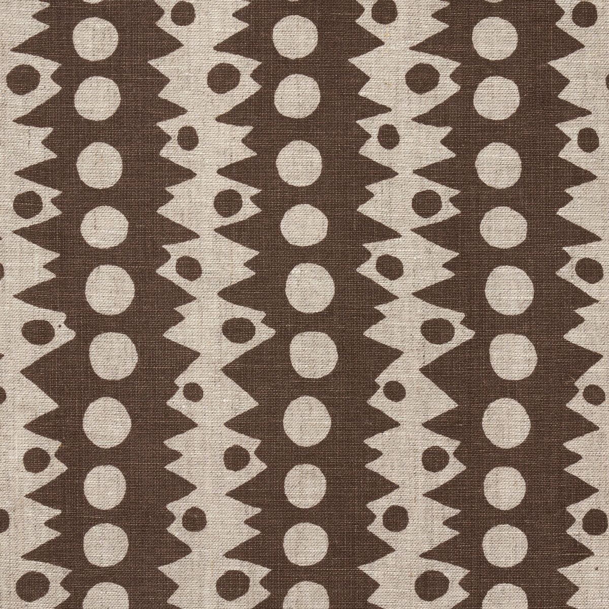 Schumacher Trickledown Brown On Natural Fabric 181553