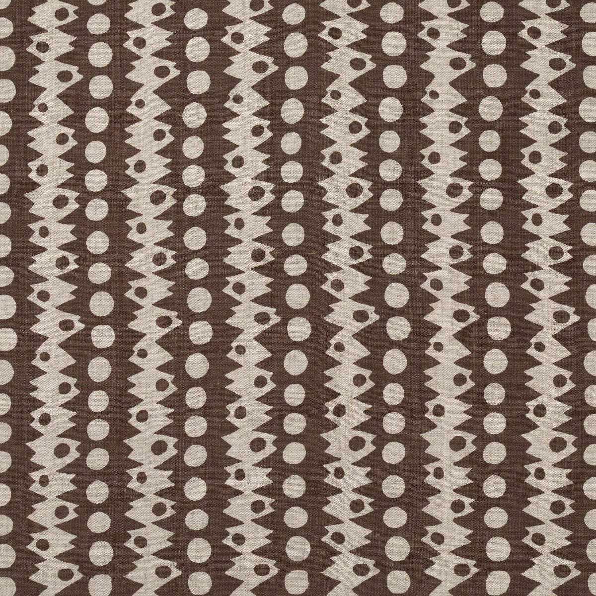 Schumacher Trickledown Brown On Natural Fabric 181553