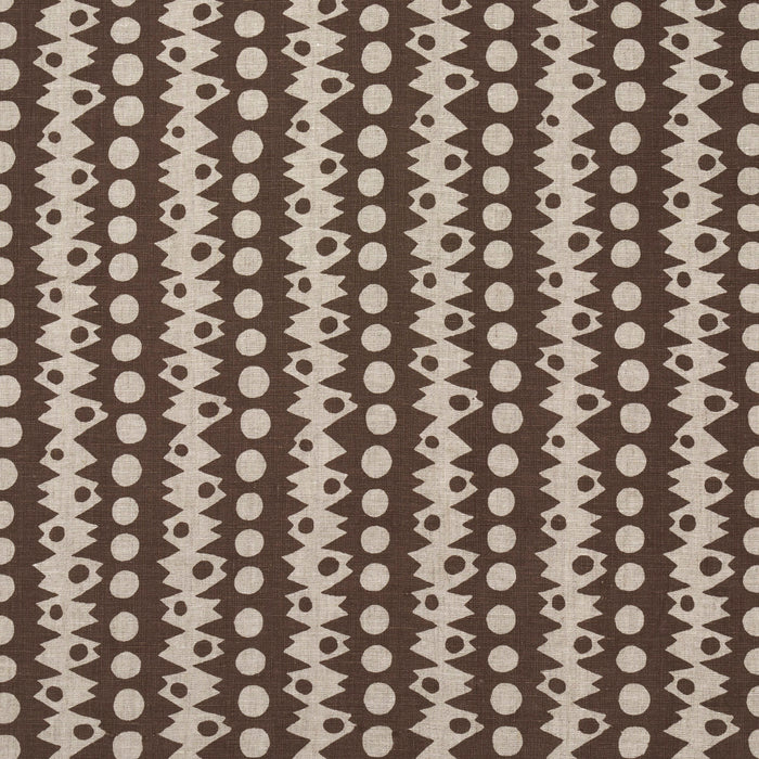 Schumacher Trickledown Brown On Natural Fabric 181553