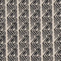 Schumacher Venetian Zig Zag Block Print Black On Natural Fabric 181562