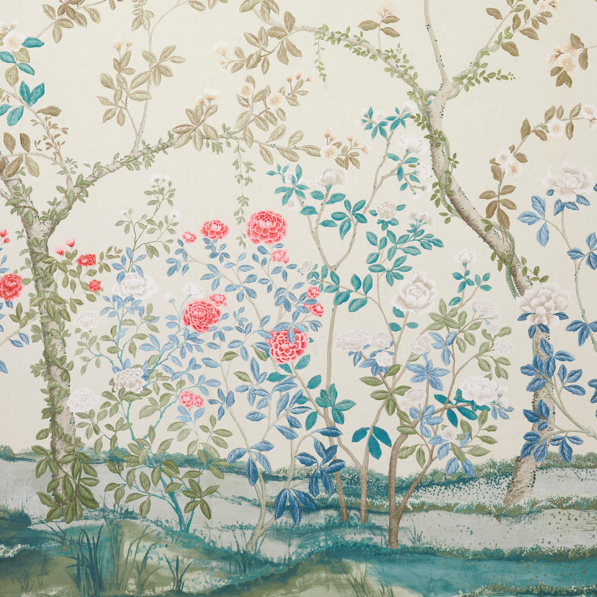 Schumacher Madame De Pompadour Panel Alabaster Fabric Sample 181570
