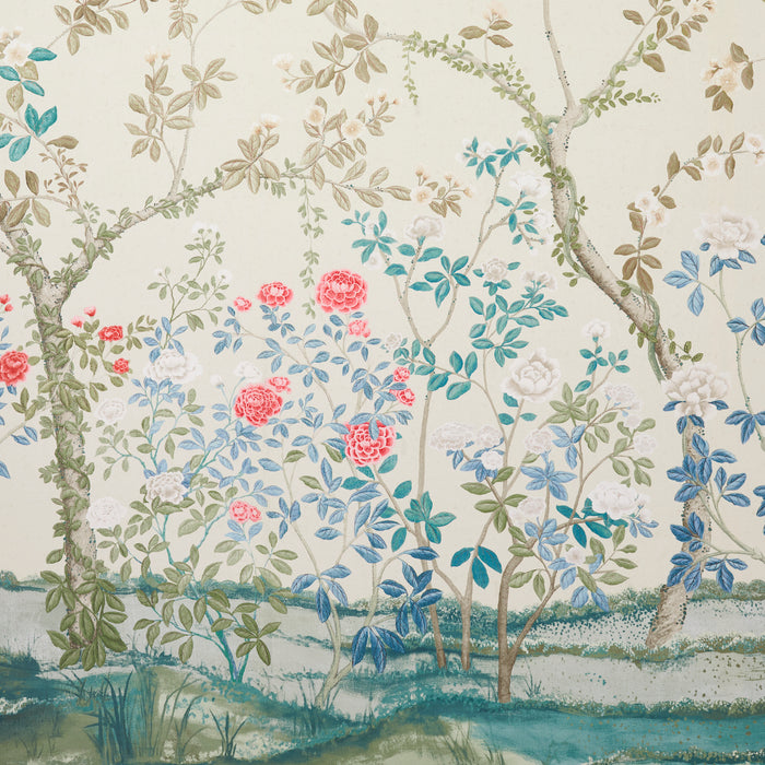 Schumacher Madame De Pompadour Panel Alabaster Fabric Sample 181570