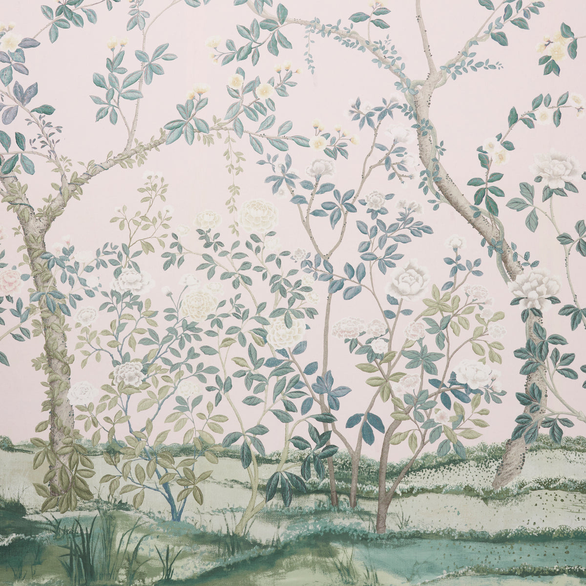 Schumacher Madame De Pompadour Panel Blush Fabric Sample 181571