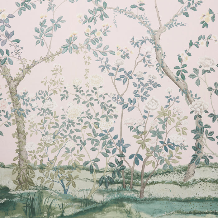 Schumacher Madame De Pompadour Panel Blush Fabric Sample 181571