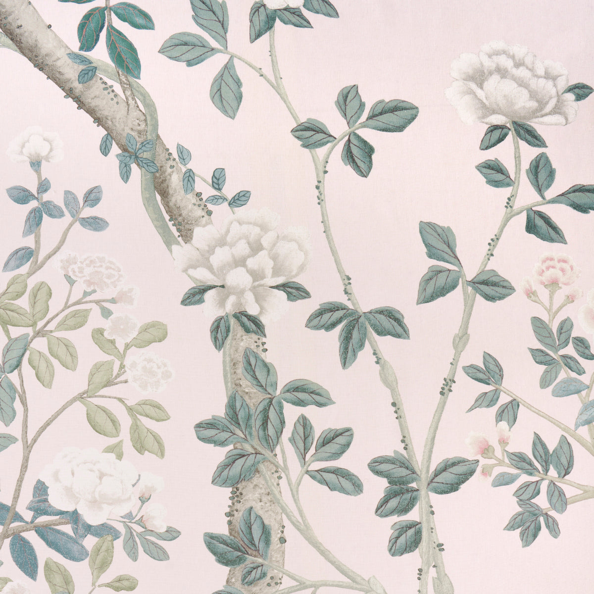 Schumacher Madame De Pompadour Panel Blush Fabric Sample 181571