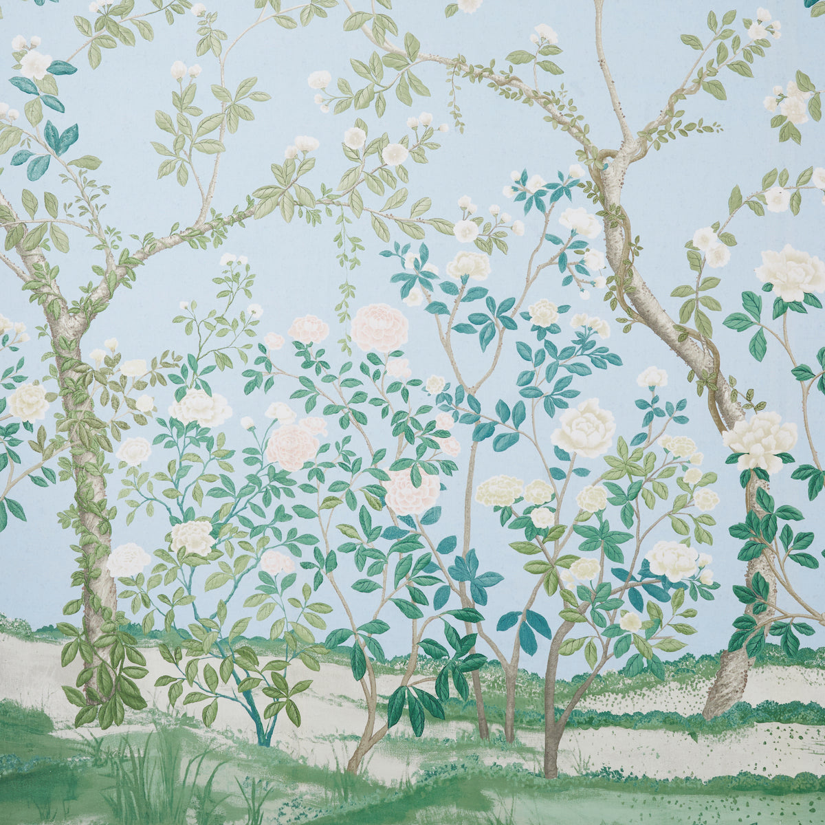 Schumacher Madame De Pompadour Panel Blue Fabric Sample 181572