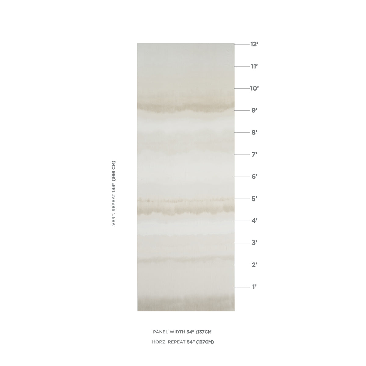 Schumacher Orissa Panel Alabaster Fabric Sample 181581