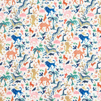 Schumacher Beasts Indoor/Outdoor Multi On Ivory Fabric 181590