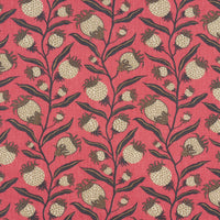Schumacher Thistle Vine Red & Gold Fabric 181680
