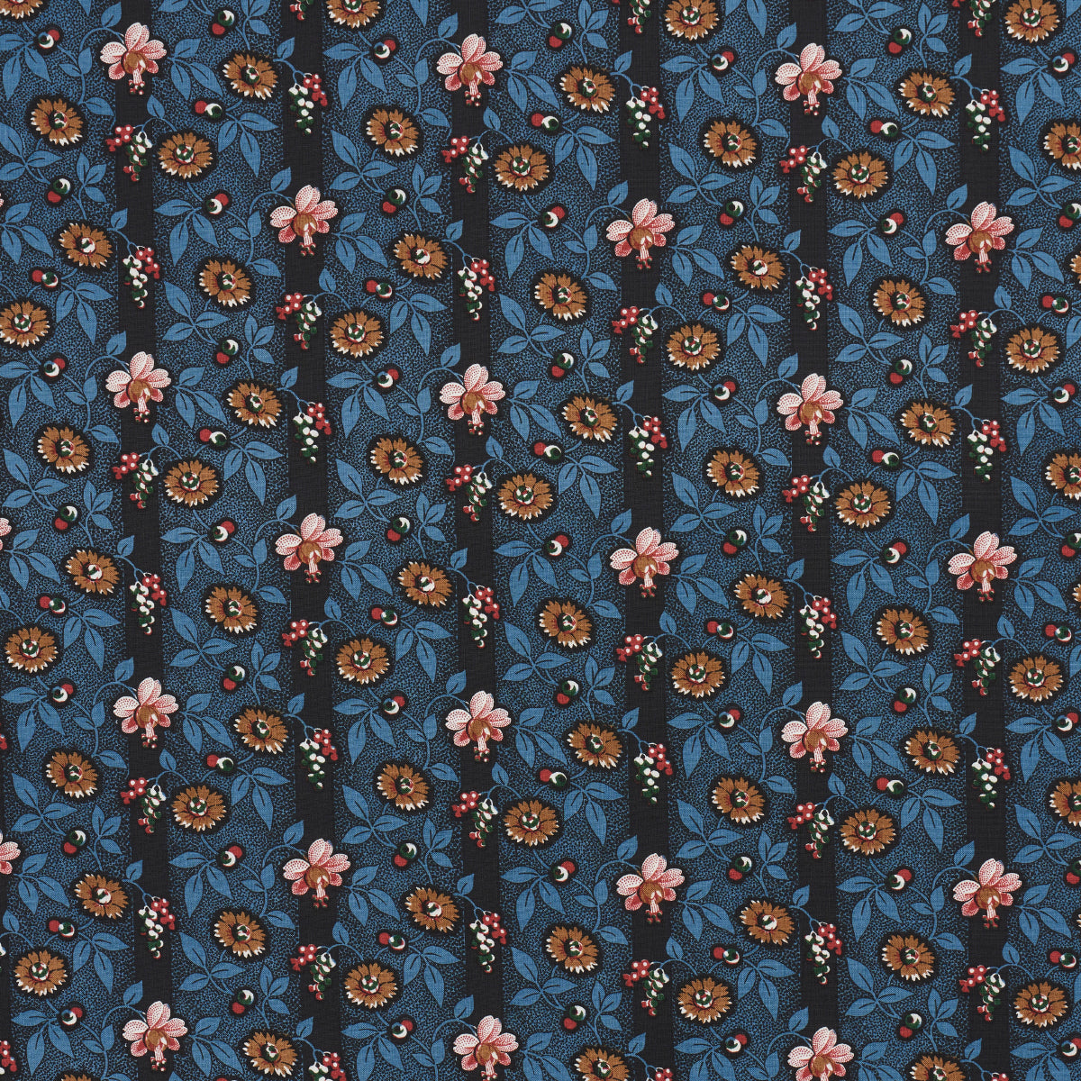 Schumacher La Rue Stripe Midnight Fabric Sample 181700