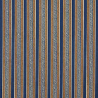Schumacher Auguste Stripe Marine & Cognac Fabric 181710