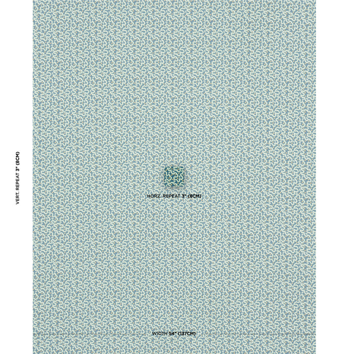 Schumacher Leonie Vermicelli Teal Fabric 181721