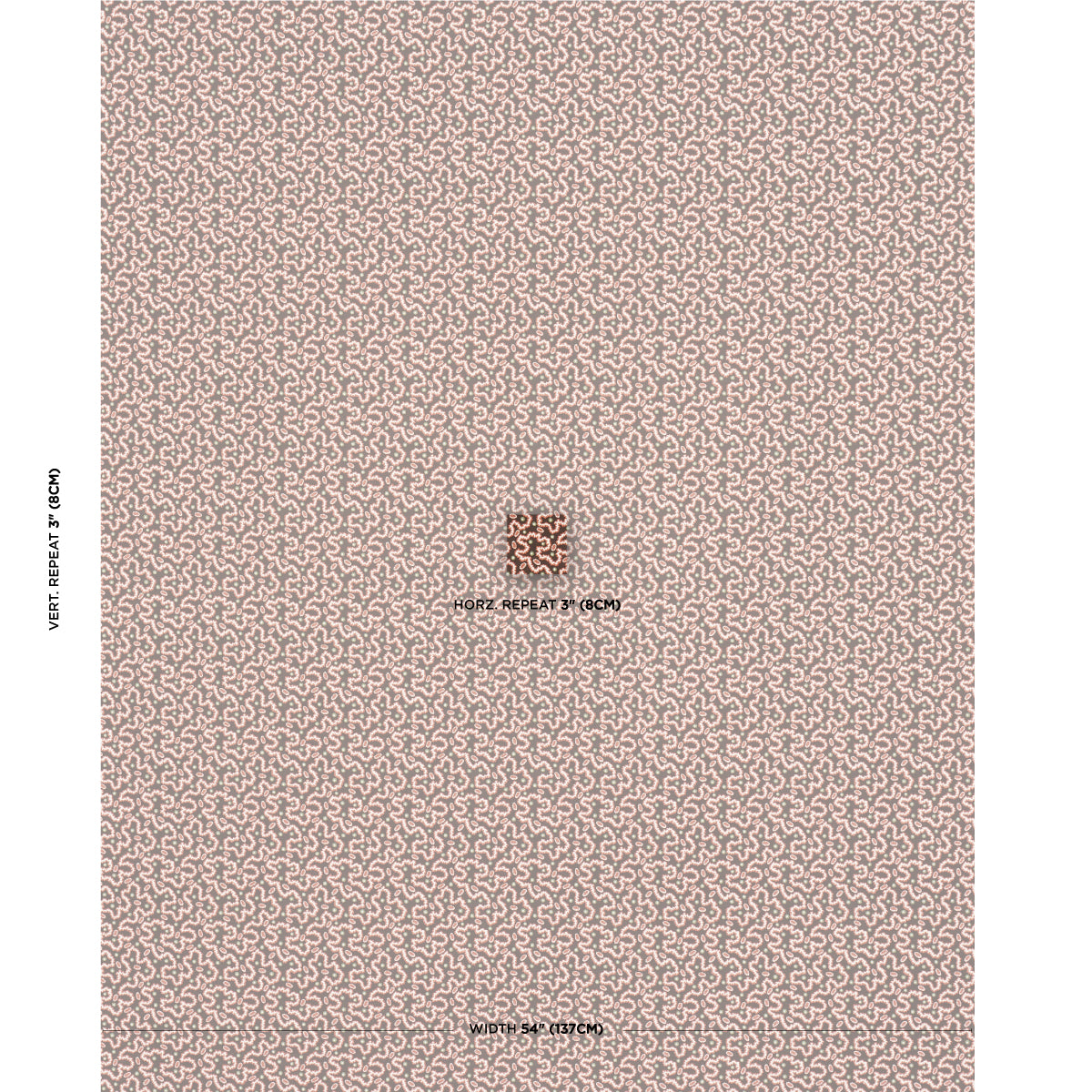 Schumacher Leonie Vermicelli Sepia Fabric Sample 181722