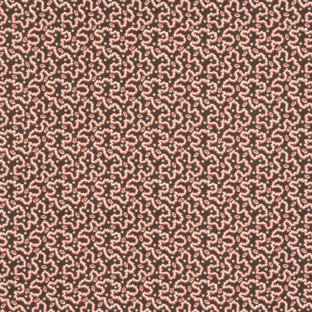 Schumacher Leonie Vermicelli Sepia Fabric Sample 181722