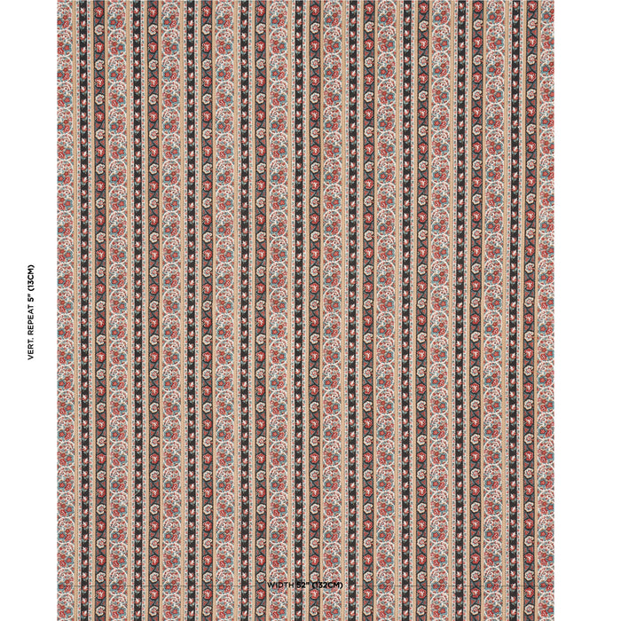 Schumacher Ines Paisley Rouge & Noir Fabric 181750