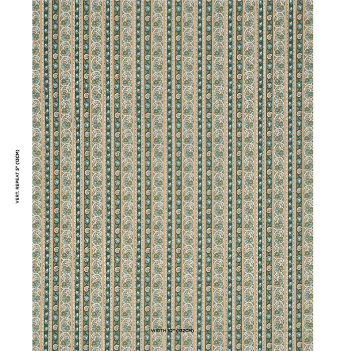 Schumacher Ines Paisley Mineral & Teal Fabric 181751