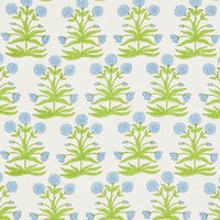 Schumacher Mughal Hand Block Print Sky Pistachio Fabric 181782