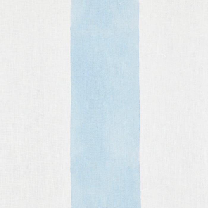 Schumacher Wide Hand Block Stripe Blue Fabric 181810