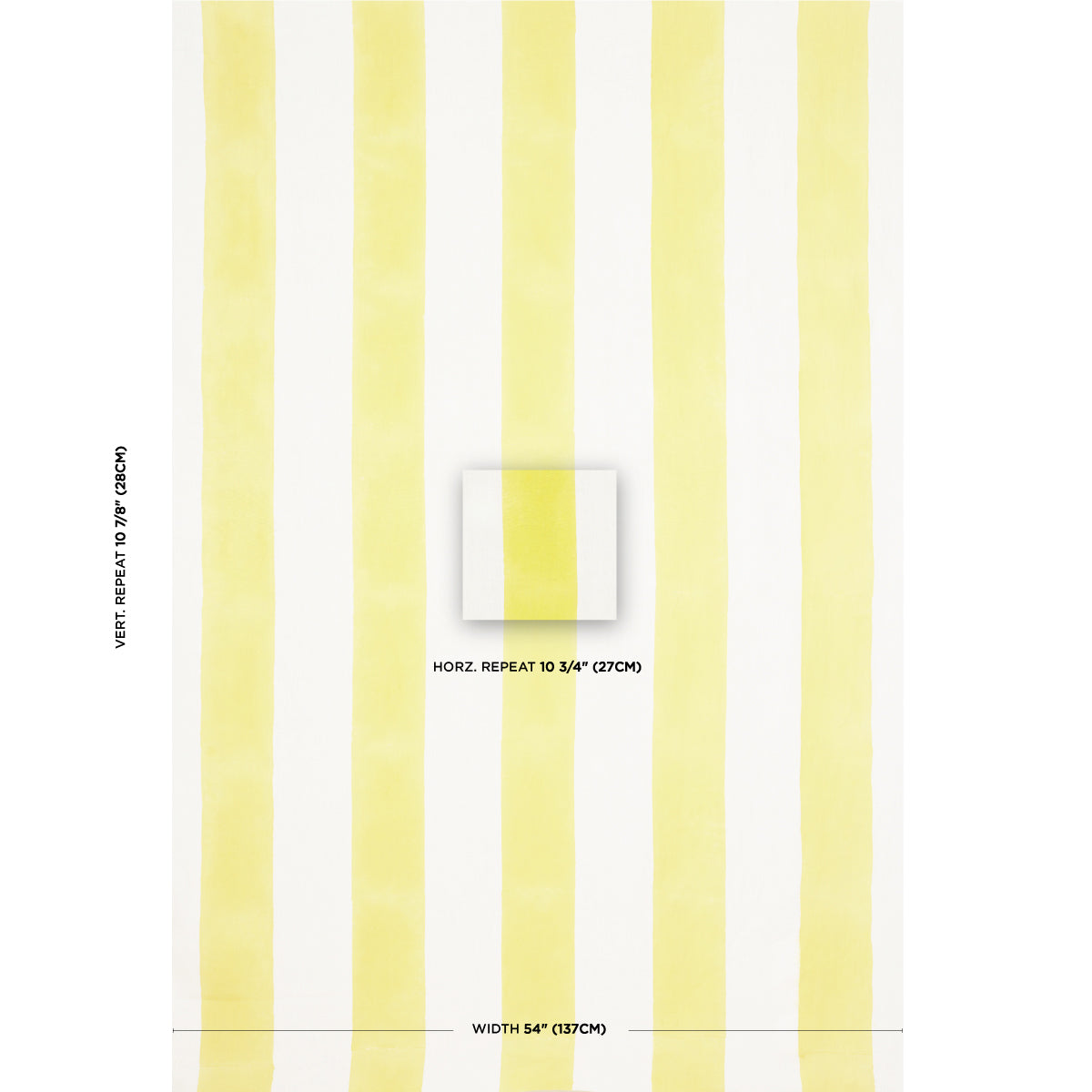 Schumacher Wide Hand Block Stripe Yellow Fabric Sample 181812