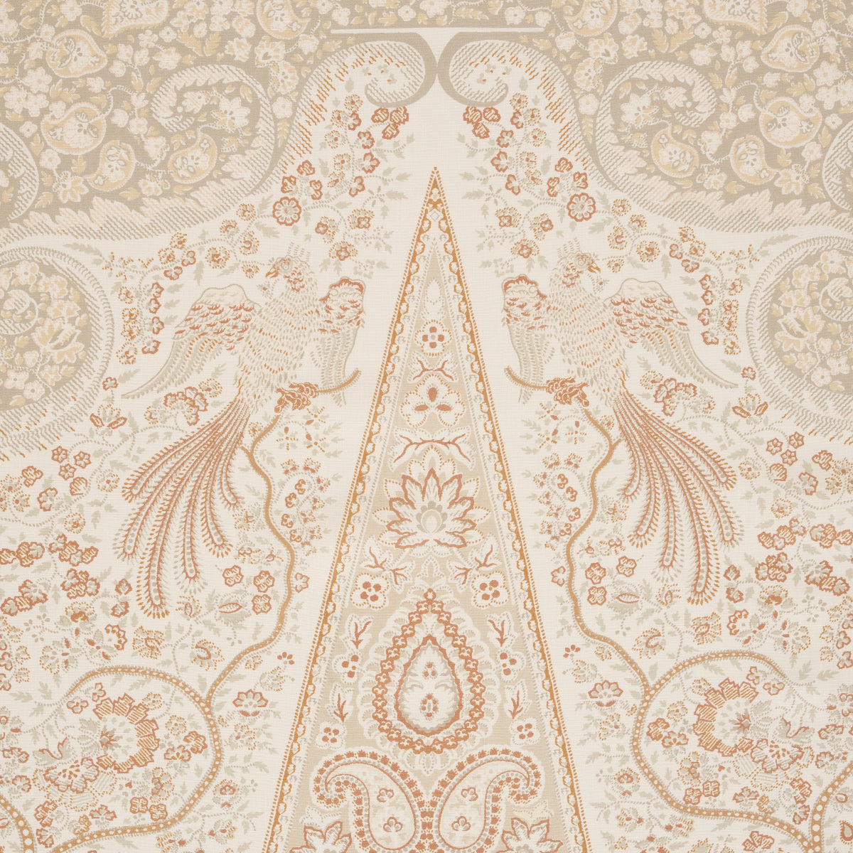 Schumacher Colmery Paisley Panel Parchment Fabric Sample 181820