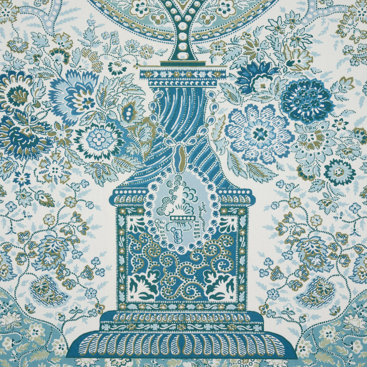 Schumacher Colmery Paisley Panel Peacock 181821 Fabric | 40% Off (Samples)