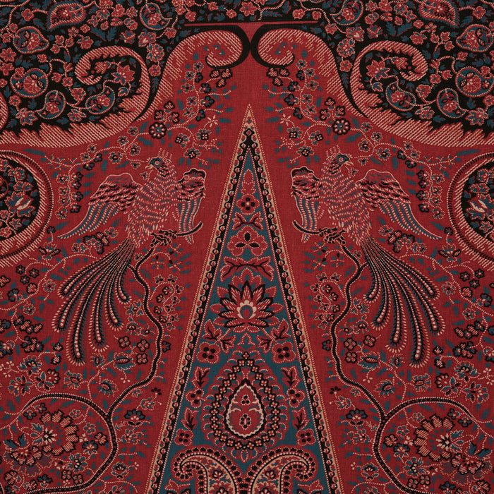 Schumacher Colmery Paisley Panel Rouge Fabric 181822