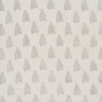 Schumacher Peacock Linen Hand Blocked Print Navy & Flax Fabric 181830