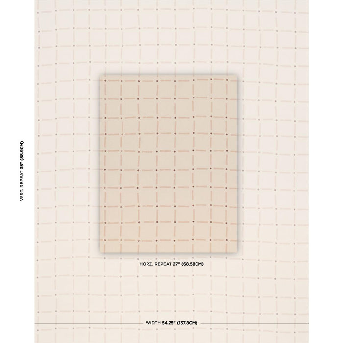 Schumacher Drifting Grid Sky Fabric Sample 181850