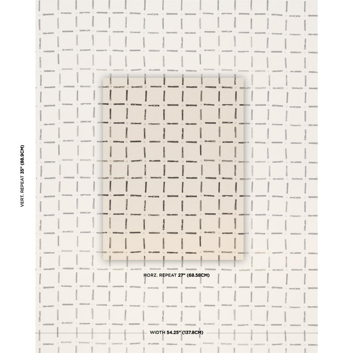 Schumacher Drifting Grid Sage Fabric Sample 181853
