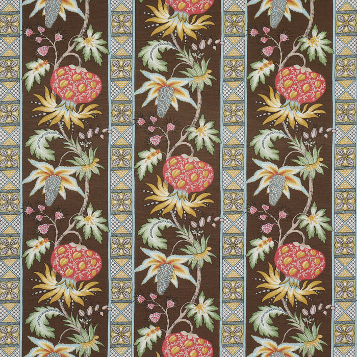 Schumacher Bailey Botanical Chocolate Fabric Sample 181862