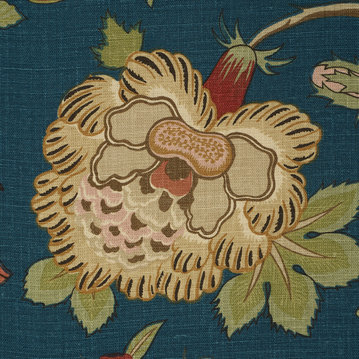 Schumacher Darsy Tree Of Life Peacock Fabric Sample 181881