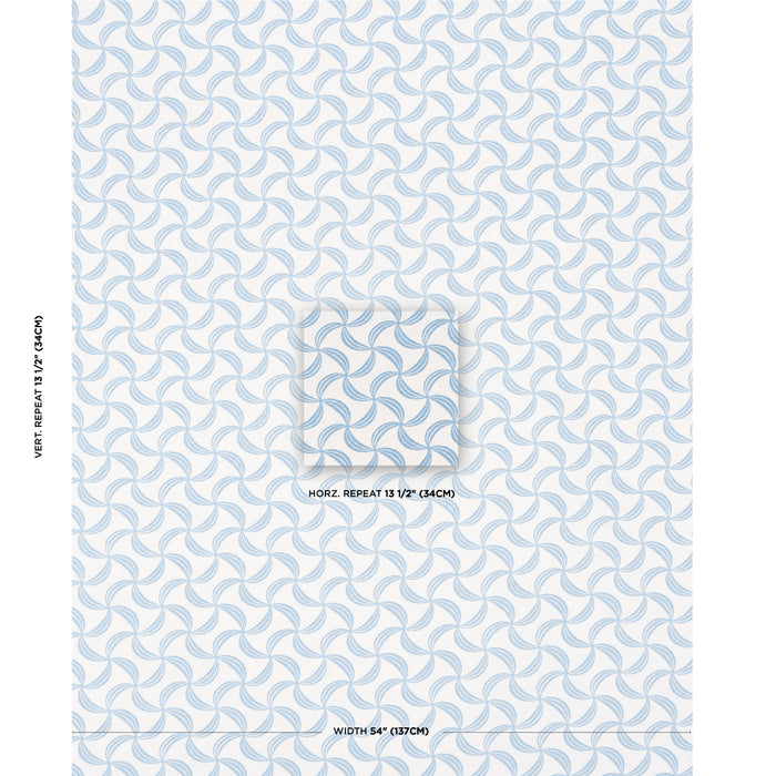 Schumacher Ambrosia Blue Fabric Sample 181922